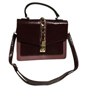Aldo Chain Pink Burgundy Crossbody Bag